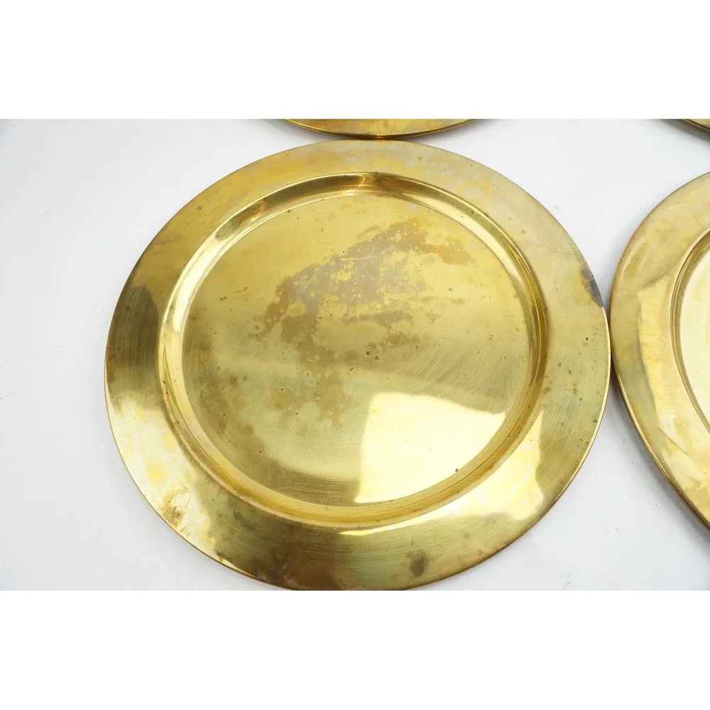 Unbranded Brass Charger Plates Unisex OS Gold Set of 4 Made in‎ Mexico Good